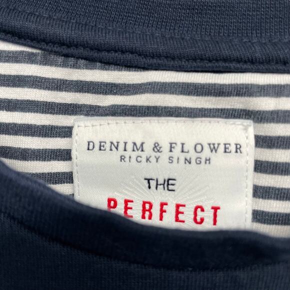 Denim & Flower Ricky Singh Navy Blue Santa Hohoho T size L The Perfect Gift - Picture 3 of 7